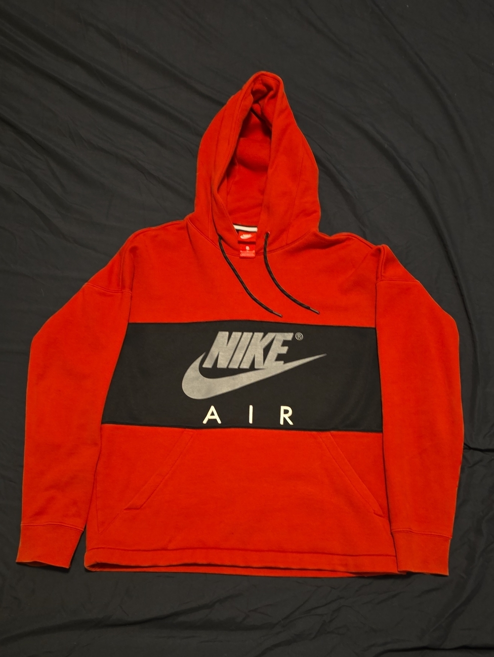 Nike Red and Black Crewneck Hoodie